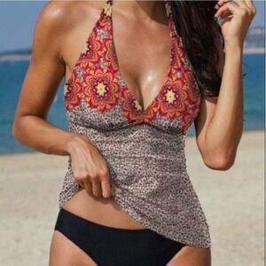 Leopard Boho Chic Tankini - XLARGE